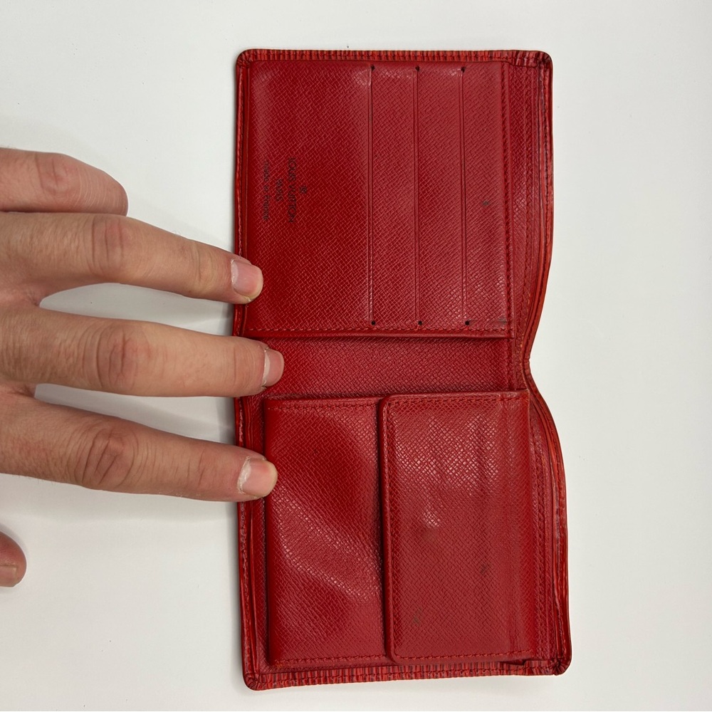 Louis Vuitton Red Leather Epi Wallet - Picture 3 of 9